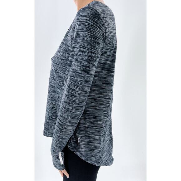 Zyia Heathered Dark Gray Long Sleeve Open Back Activewear Top Size Small - Picture 2 of 3